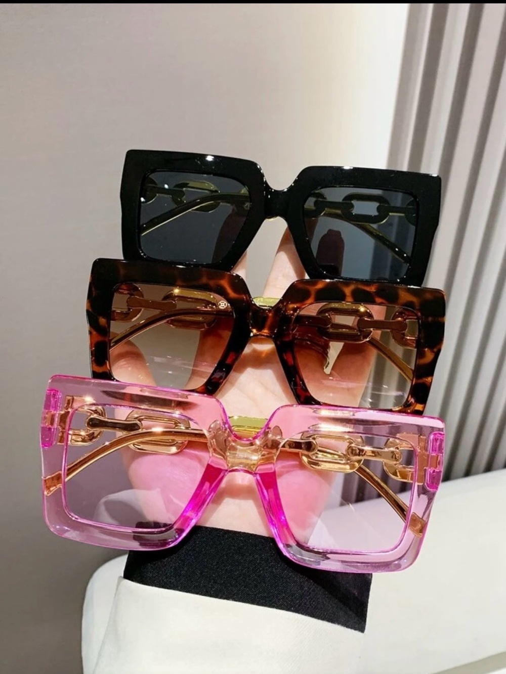 Oversized Square Women's Sunglasses - Black, Tortoise, Pink
